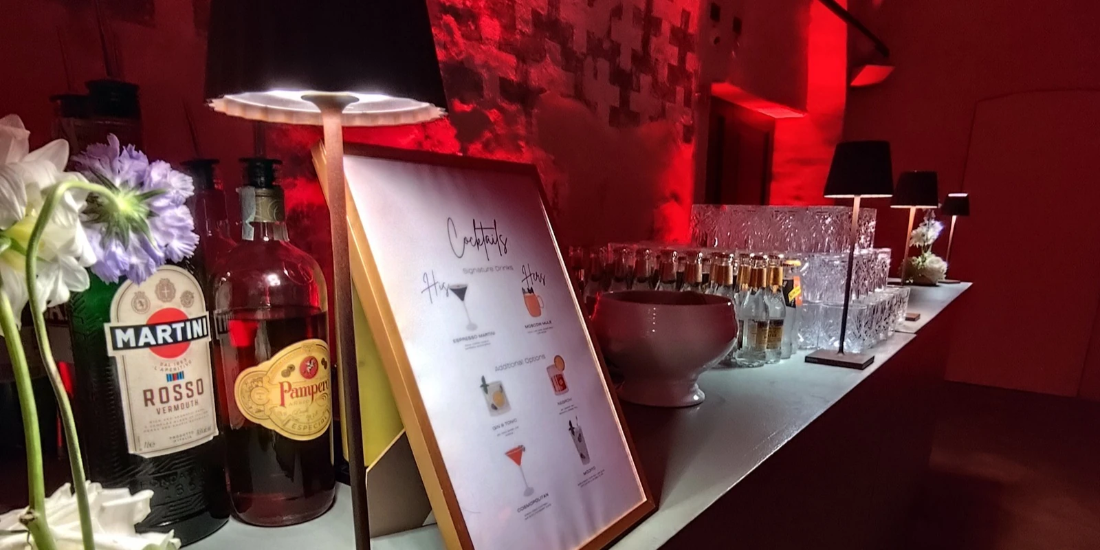 Postazione bar allestita